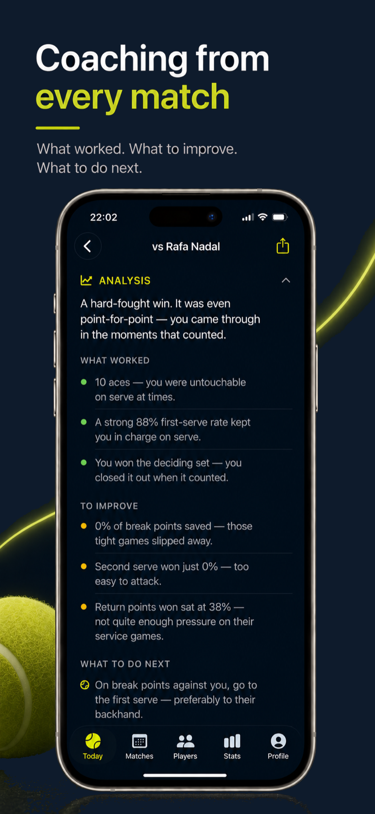 Latuvo match analysis — what worked, what to improve, and what to do next.